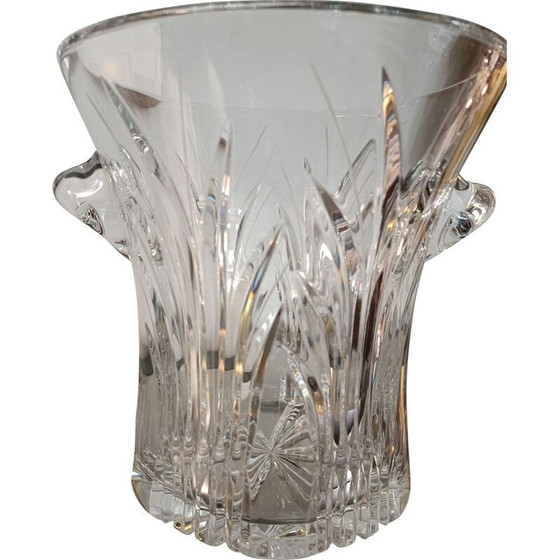 Image 1 of Seau à glace en cristal taillé vintage, France 1970
