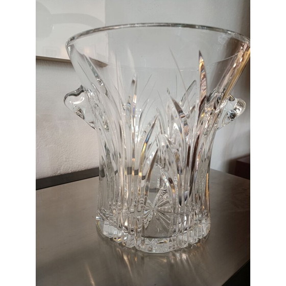 Image 1 of Seau à glace en cristal taillé vintage, France 1970