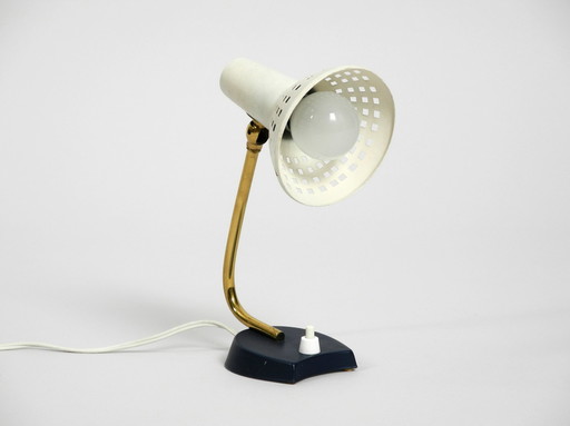 Très belle lampe de chevet en métal moderne Mid Century avec abat-jour ajustable