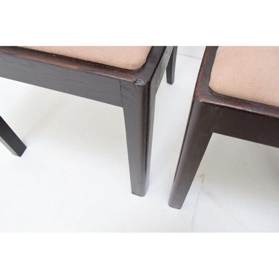 Image 1 of Ensemble de 4 chaises vintage en bois par Jindrich Halabala, Tchèque 1940