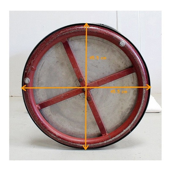 Image 1 of Guéridon circulaire vintage en acier inoxydable brossé, années 1920-1930