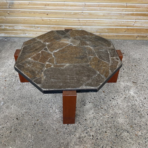 Table basse vintage en pierre naturelle