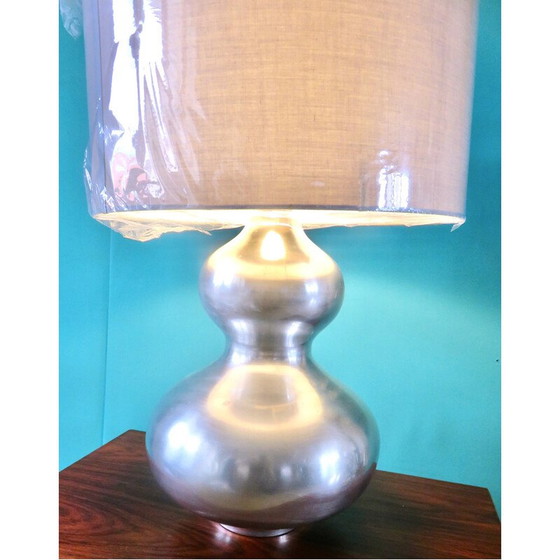 Image 1 of Lampe vintage futuriste en acier brossé, France 1970