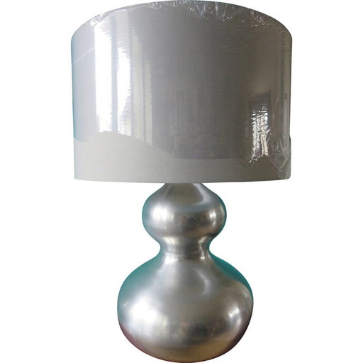 Lampe vintage futuriste en acier brossé, France 1970