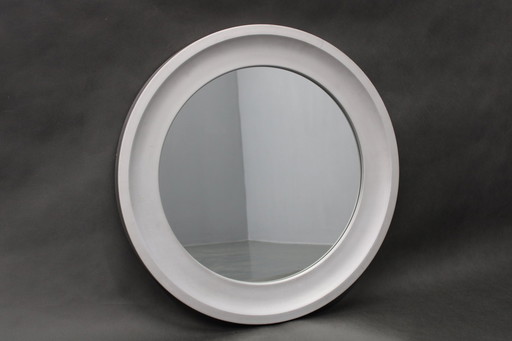 Miroir rond en aluminium italien des années 1970