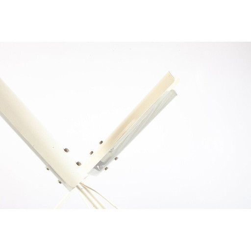 Paire de lampes de table vintage en métal blanc, Suède 1980