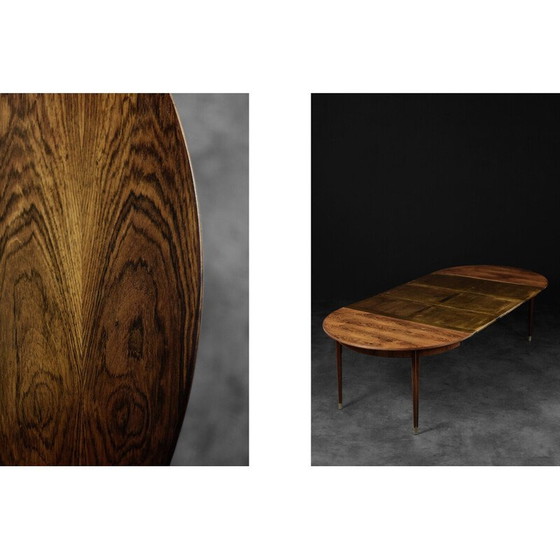 Image 1 of Table de salle à manger ronde vintage en palissandre par Agner Christoffersen pour N.C. Christoffersen, Danemark 1948