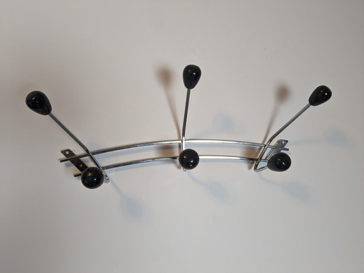 Patère Vintage Chrome Et Noir