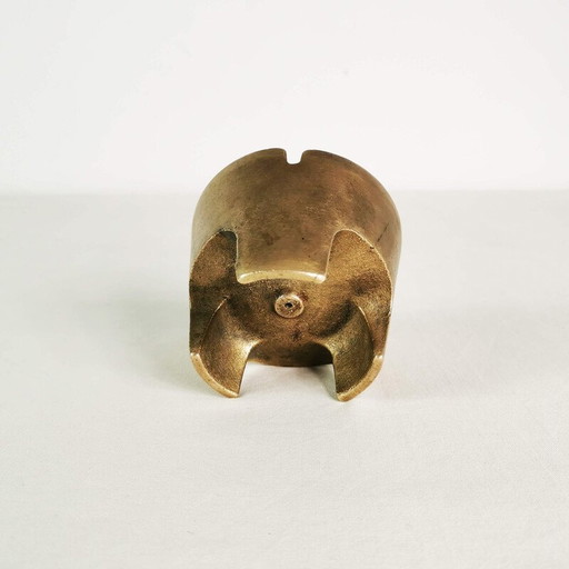 Cendrier vintage en laiton moulé, Danemark 1970