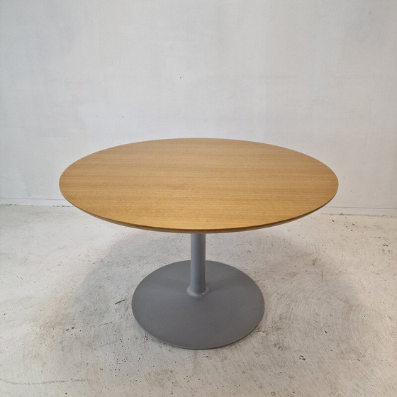 Image 1 of Table de salle à manger ronde vintage avec plateau en bois plaqué par Pierre Paulin pour Artifort, 1960