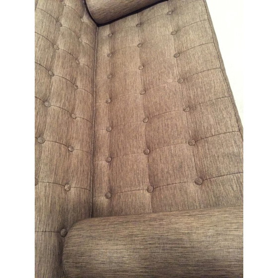 Image 1 of Canapé en tissu beige et métal - années 1980