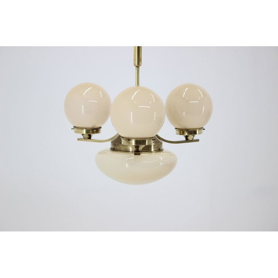 Image 1 of Lustre vintage en laiton, Tchécoslovaquie 1930