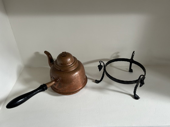 Image 1 of Bouilloire en cuivre Antique Fait à la main Suède
