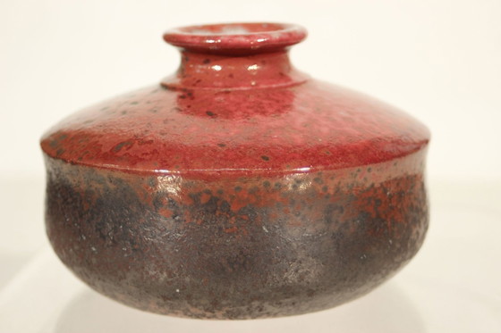 Image 1 of Leandro Lega Faenza - Vase En Céramique Émail Moucheté Italie Circa 1950