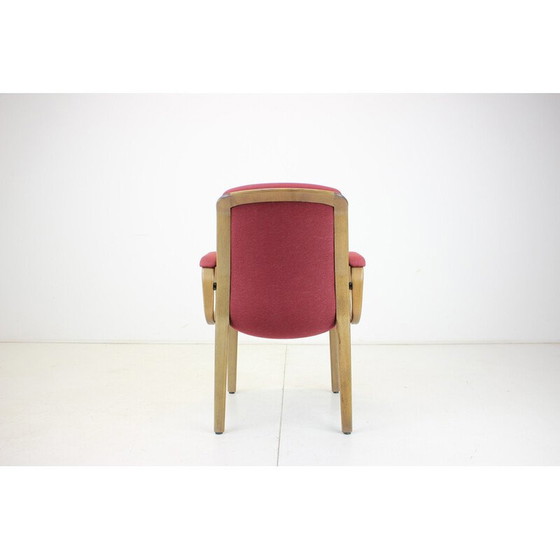 Image 1 of Fauteuil vintage en tissu et bois courbé par Albert Stoll pour Giroflex, Suisse 1970