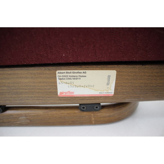 Image 1 of Fauteuil vintage en tissu et bois courbé par Albert Stoll pour Giroflex, Suisse 1970