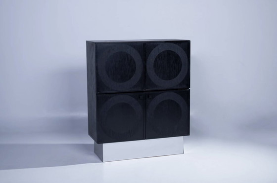 Image 1 of Meuble de bar brutaliste belge au design géométrique des années 70