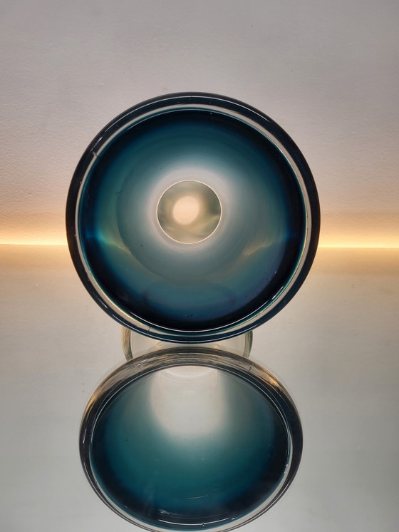 Image 1 of Val Saint Lambert Studio Cristal Vase sur pied, signé, Hatch, 1980