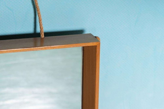 Image 1 of Miroir en bois Japandi Scandinave 70s, miroir minimaliste