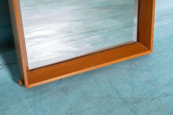 Image 1 of Miroir en bois Japandi Scandinave 70s, miroir minimaliste