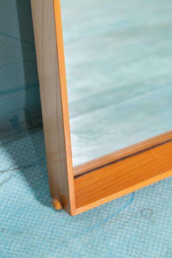 Image 1 of Miroir en bois Japandi Scandinave 70s, miroir minimaliste