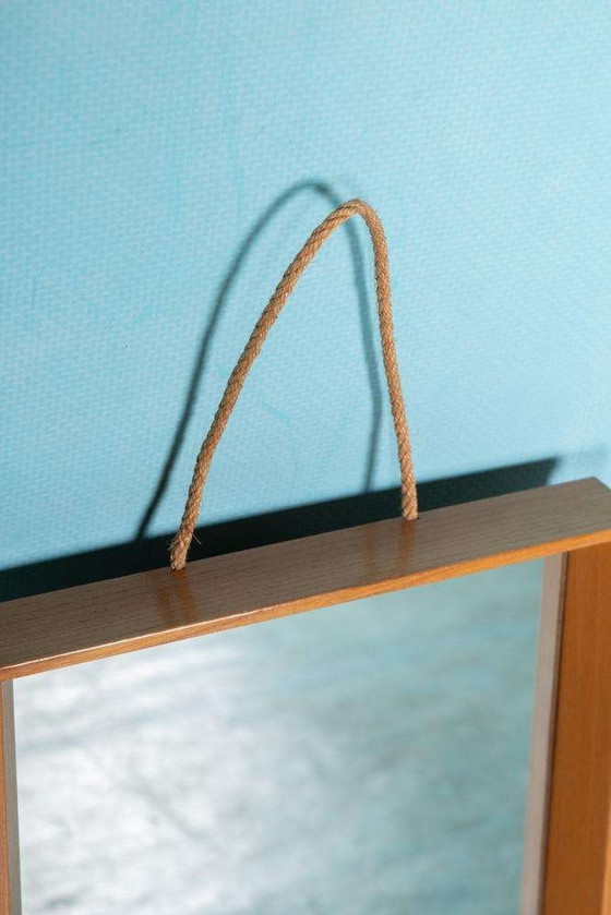 Image 1 of Miroir en bois Japandi Scandinave 70s, miroir minimaliste