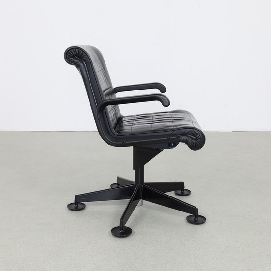 Image 1 of Chaise de bureau/conférence postmoderne en cuir Richard Sapper Knol, 1980S