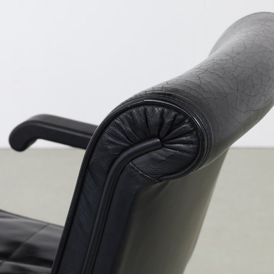 Image 1 of Chaise de bureau/conférence postmoderne en cuir Richard Sapper Knol, 1980S