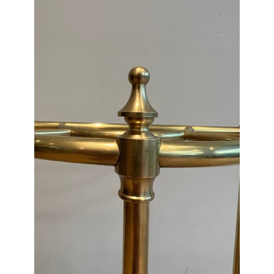 Image 1 of Porte-parapluie vintage arrondi en laiton et fonte, France 1900