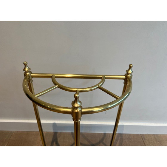 Image 1 of Porte-parapluie vintage arrondi en laiton et fonte, France 1900