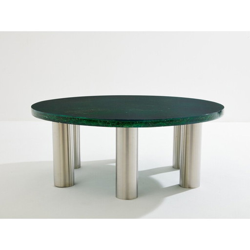 Table basse vintage en résine fractale par Marie-Claude De Fouquières, 1970