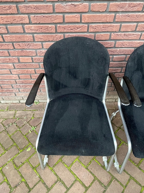 Image 1 of Quatre fauteuils / chaises originaux Gispen 413. 1960's Pays-Bas