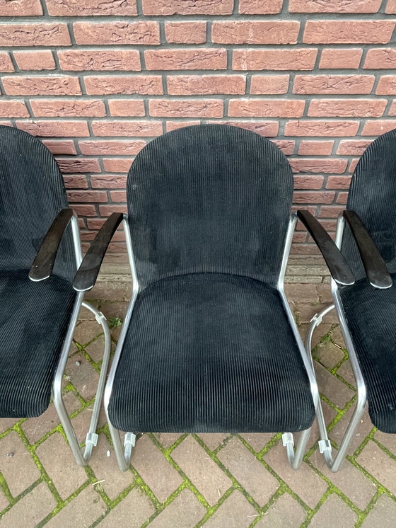 Image 1 of Quatre fauteuils / chaises originaux Gispen 413. 1960's Pays-Bas