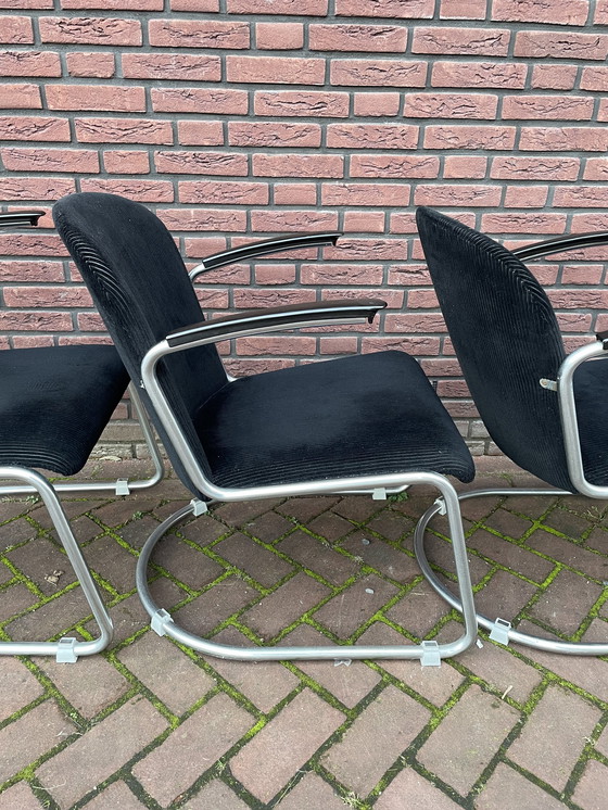 Image 1 of Quatre fauteuils / chaises originaux Gispen 413. 1960's Pays-Bas