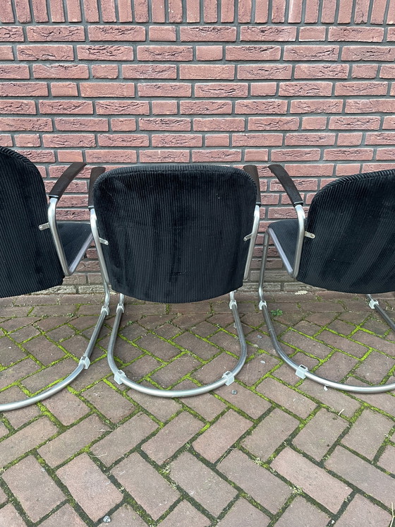 Image 1 of Quatre fauteuils / chaises originaux Gispen 413. 1960's Pays-Bas