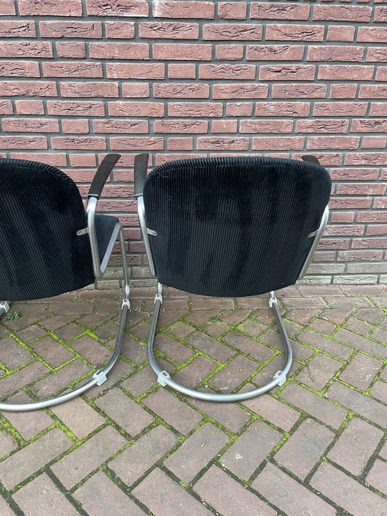 Image 1 of Quatre fauteuils / chaises originaux Gispen 413. 1960's Pays-Bas