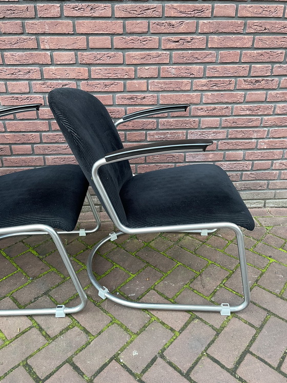 Image 1 of Quatre fauteuils / chaises originaux Gispen 413. 1960's Pays-Bas