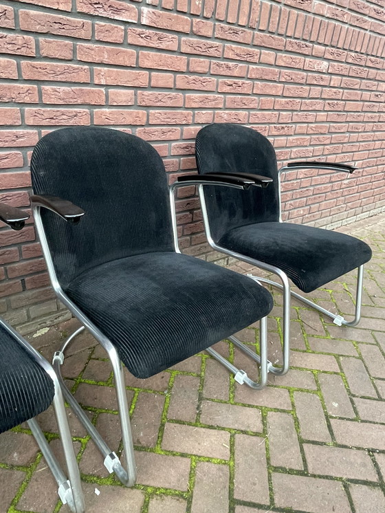 Image 1 of Quatre fauteuils / chaises originaux Gispen 413. 1960's Pays-Bas