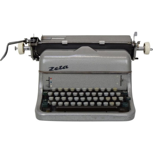 Machine à écrire vintage zeta en métal, tchèque 1960