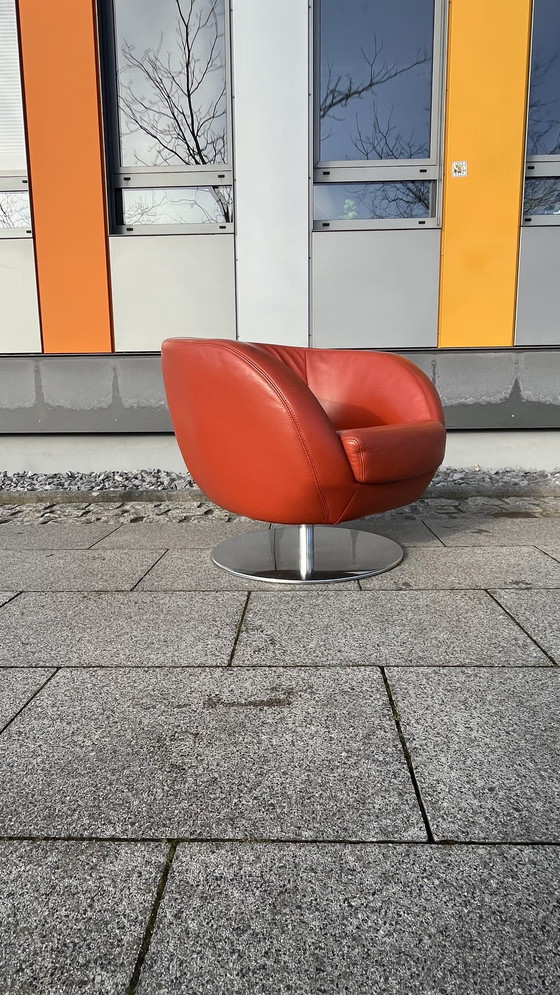 Image 1 of Koinor Design Fauteuil pivotant Pearl Cuir Bourgogne-Rouge