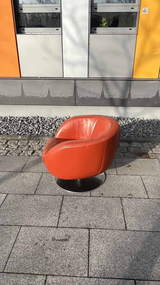 Image 1 of Koinor Design Fauteuil pivotant Pearl Cuir Bourgogne-Rouge