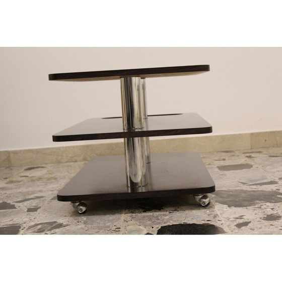 Image 1 of Table de bar vintage en stratifié de bois de rose et métal chromé, Italie 1970