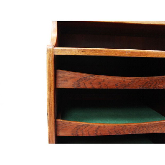 Image 1 of Armoire vintage avec portes en verre en bois de rose, Danemark 1960