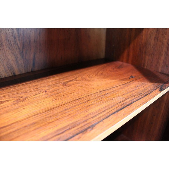 Image 1 of Armoire vintage avec portes en verre en bois de rose, Danemark 1960