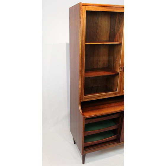 Image 1 of Armoire vintage avec portes en verre en bois de rose, Danemark 1960