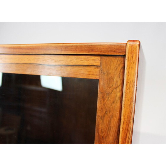 Image 1 of Armoire vintage avec portes en verre en bois de rose, Danemark 1960