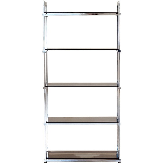 Image 1 of Etagère vintage en verre fumé par Tim Bates pour Pieff Lisse, Angleterre 1970