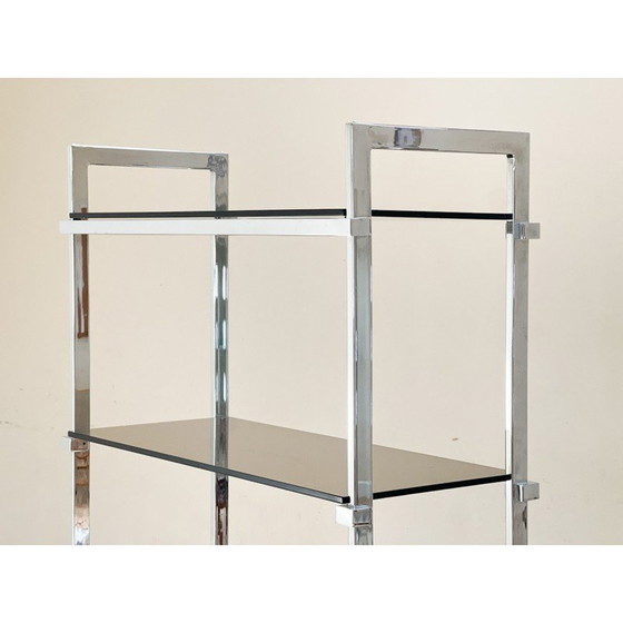 Image 1 of Etagère vintage en verre fumé par Tim Bates pour Pieff Lisse, Angleterre 1970