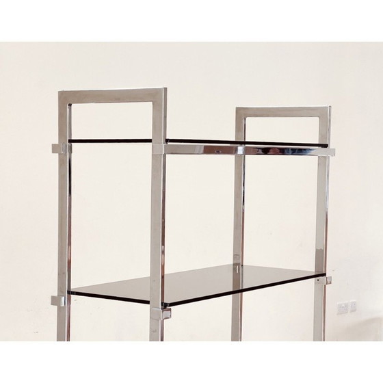 Image 1 of Etagère vintage en verre fumé par Tim Bates pour Pieff Lisse, Angleterre 1970