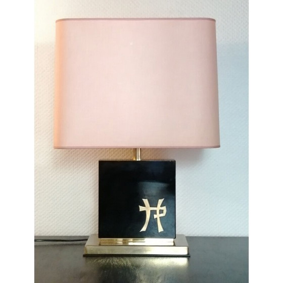 Image 1 of Lampe vintage en bois laqué par Jean Claude Mahey pour Maison Romeo, 1970